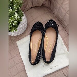 Charlotte Olympia Black Polka Dot Bow Ballet Flats